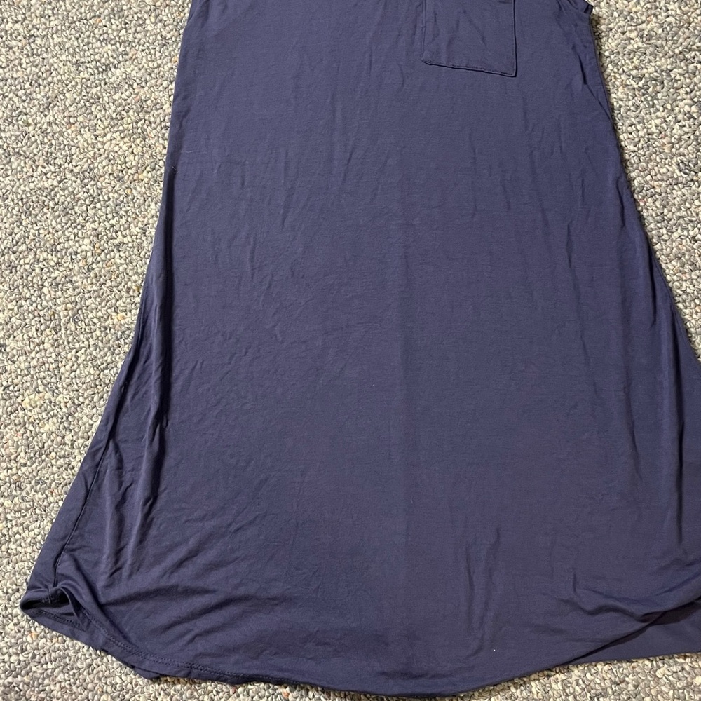 Blue A-Line High-Low Maxi Dress